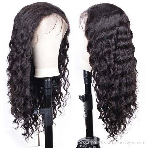 180 density 100% brazilian virgin cuticle aligned hair wig vendors loose wave hd lace frontal wig human hair loose deep wave wig